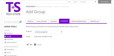 Adding Group Permissions to Faculty